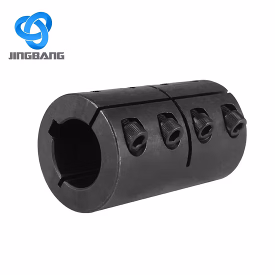 Collier d'arbre fendu double en acier noirci à l'oxyde zingué avec vis de réglage